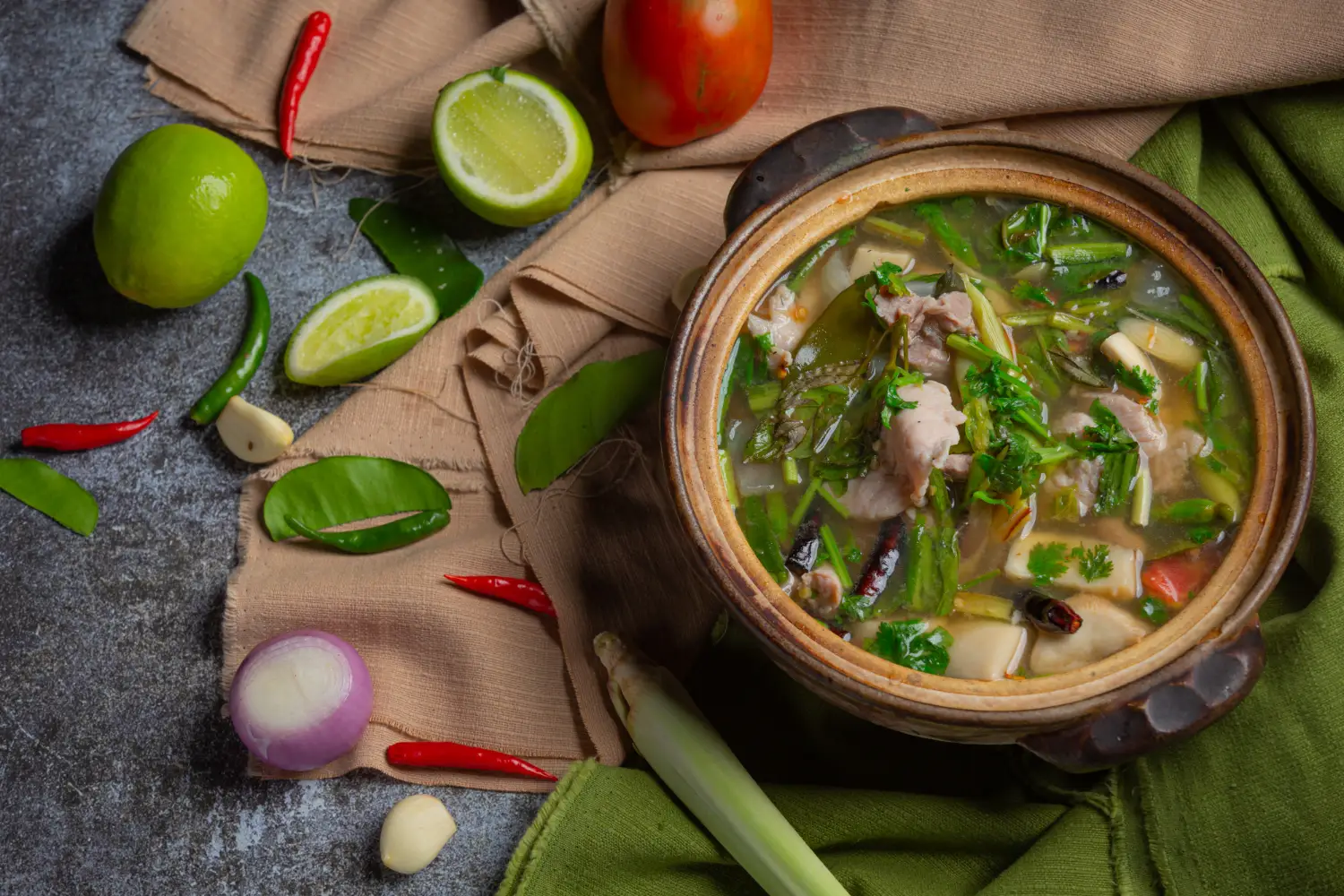 canh chua, nước mát