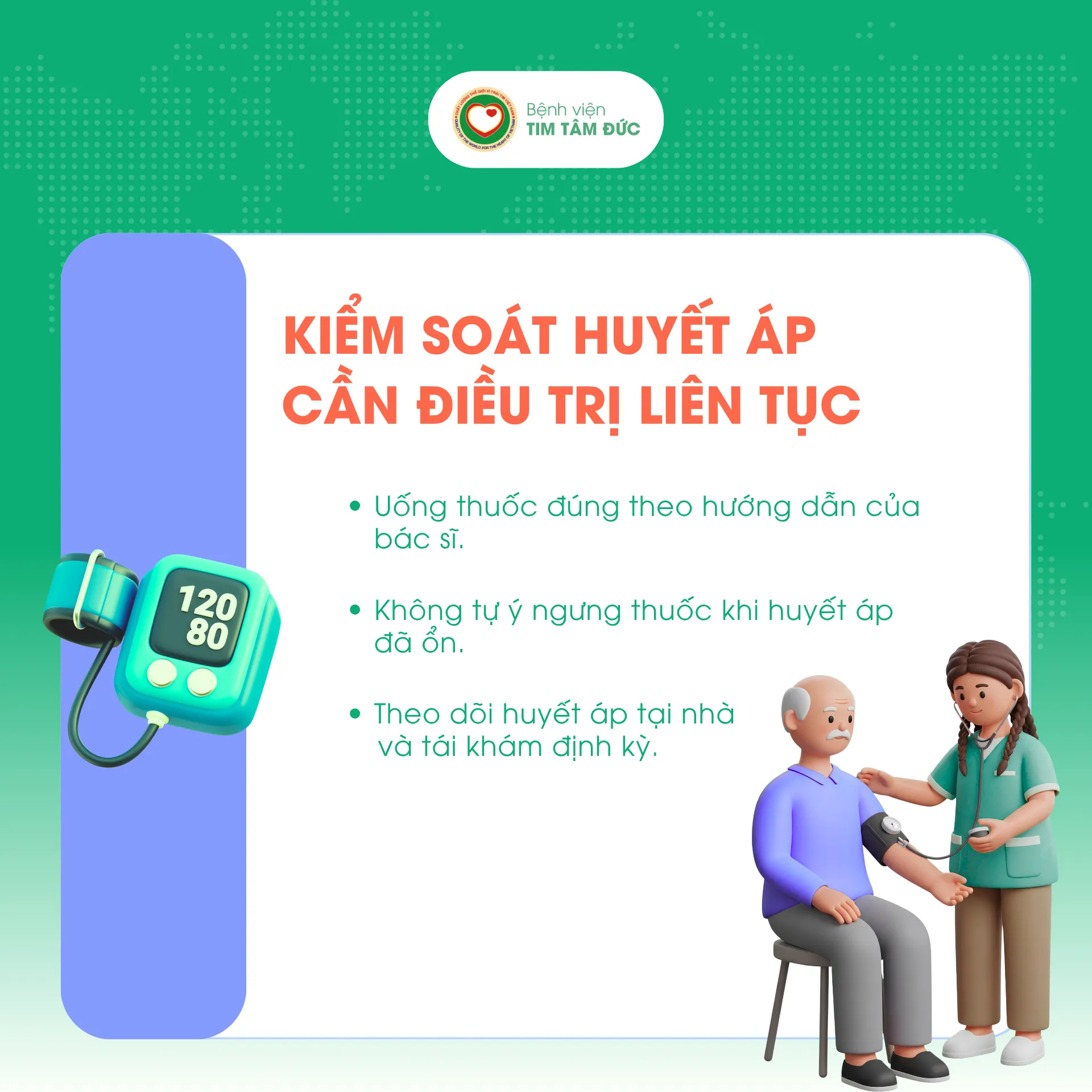 Điều trị tăng huyết áp cần đo huyết áp liên tục và lâu dài