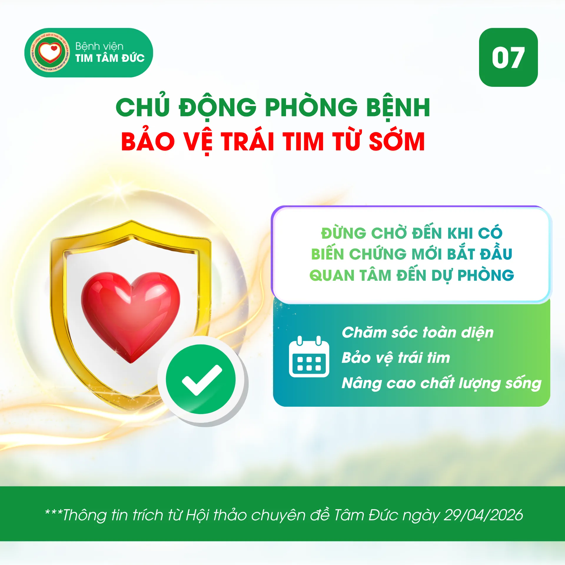 Thông điệp: Chủ động phòng bệnh – Bảo vệ trái tim từ sớm