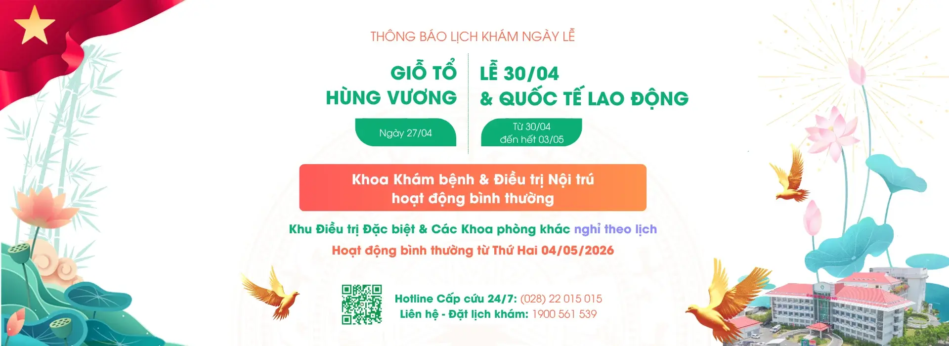 Thông báo lịch khám ngày lễ Giỗ Tổ Hùng Vương & Lễ 30/04 – 01/05 năm 2026