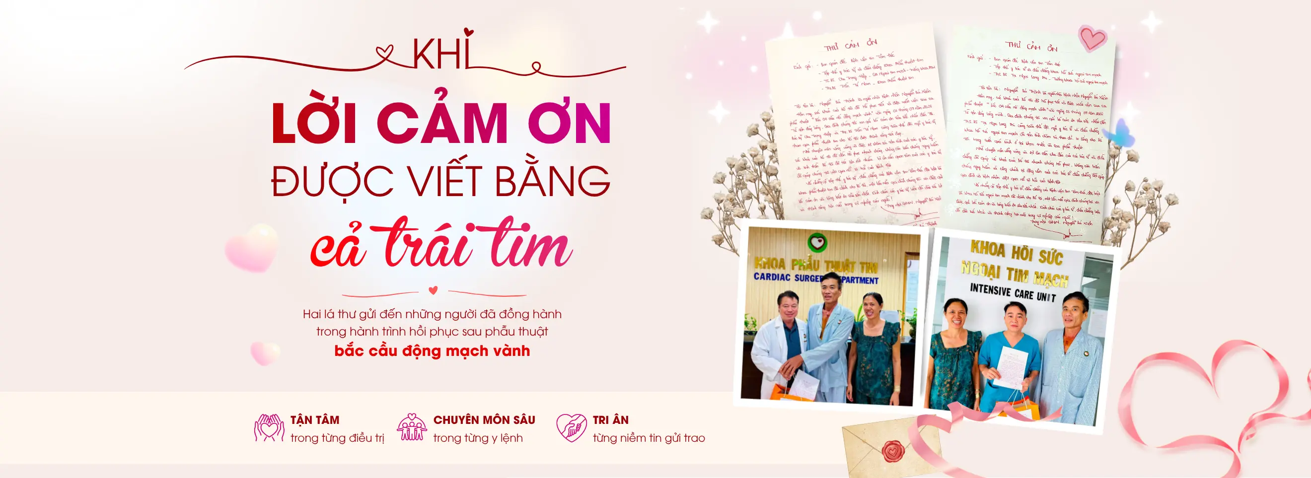 Thư cảm ơn từ gia đình bệnh nhân sau phẫu thuật bắc cầu động mạch vành tại Tâm Đức