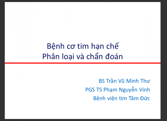 Bệnh cơ tim hạn chế – Phân loại và chẩn đoán