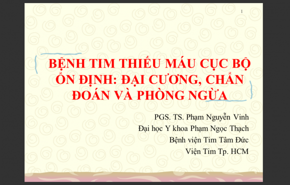 Bệnh cơ tim thiếu máu cục bộ mạn Đại cương, chẩn đoán và phòng ngừa
