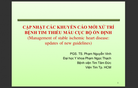 Cập nhật các khuyến cáo mới xử trí Bệnh tim thiếu máu cục bộ ổn định