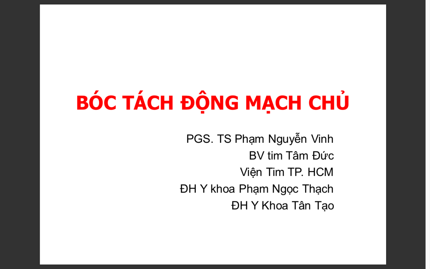 Bóc tách Động mạch chủ