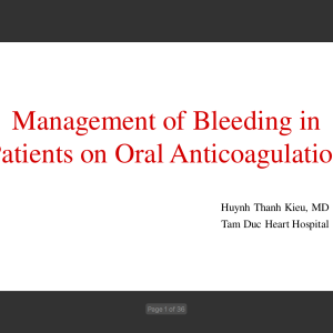 Management of Bleeding in Patients on Oral Anticoagulation