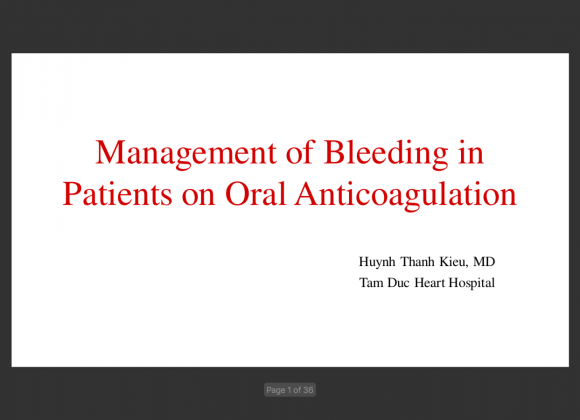 Management of Bleeding in Patients on Oral Anticoagulation