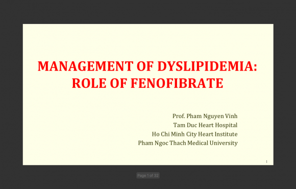 2016 Management of Dyslipidemia- Role of fenofibrate