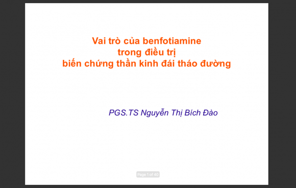 Benfotiamin – BV Tim Tam Duc