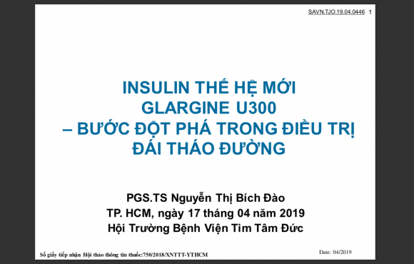 Bs Bích Đào – Bv Tâm Đức Glargin 300