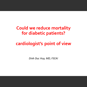 Could we reduce mortality for diabetic patients