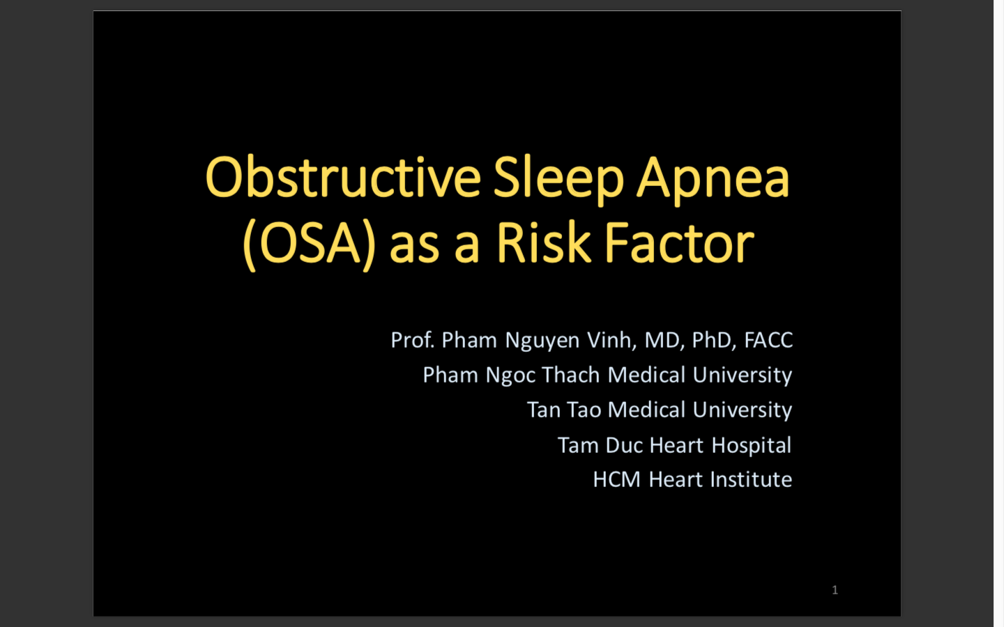 Obstructive Sleep Apnea as a Risk Factor