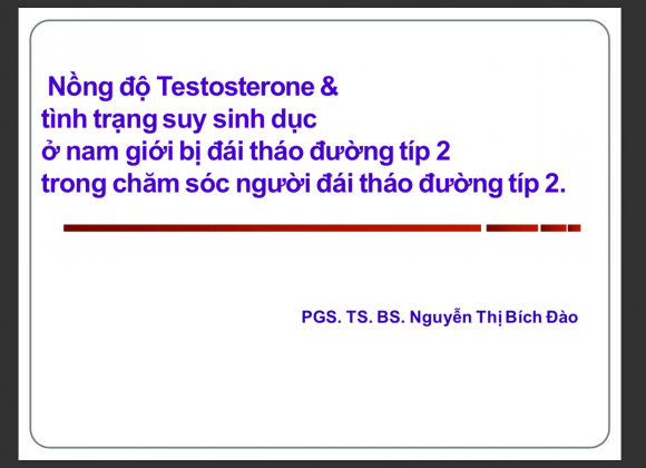 Vai trò Testosterone trong Suy sinh dục ở nam giới