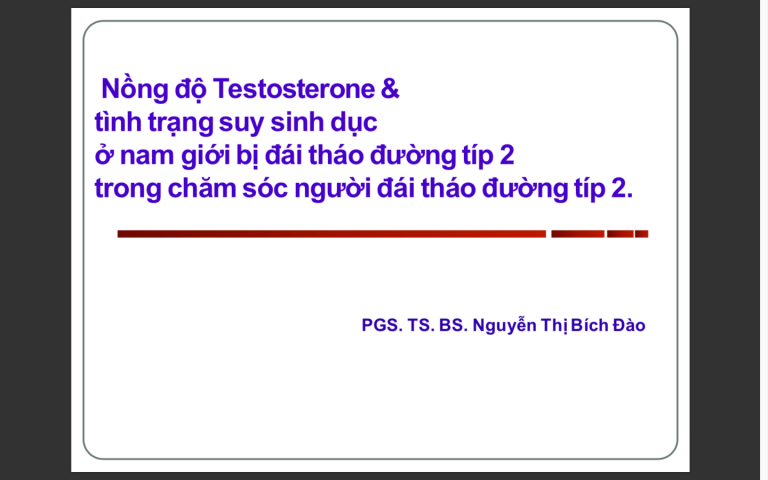 Vai trò Testosterone trong Suy sinh dục ở nam giới