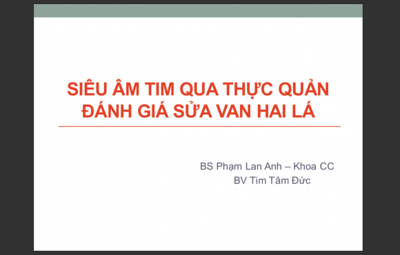 Siêu âm tim qua thực quản đánh giá sửa van 2 lá