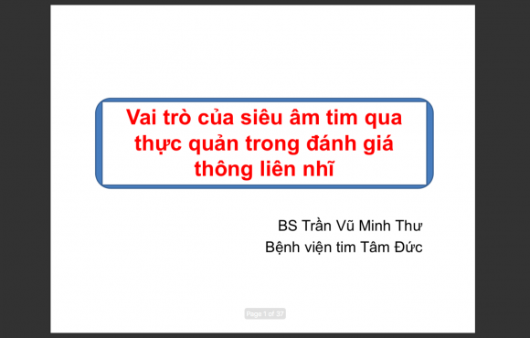 Vai trò của siêu âm tim qua thực quản trong đánh giá thông liên nhĩ