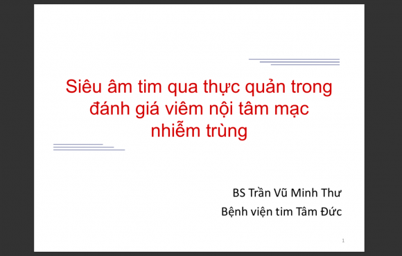Siêu âm tim qua thực quản trong đánh giá viêm nội tâm mạc nhiễm trùng