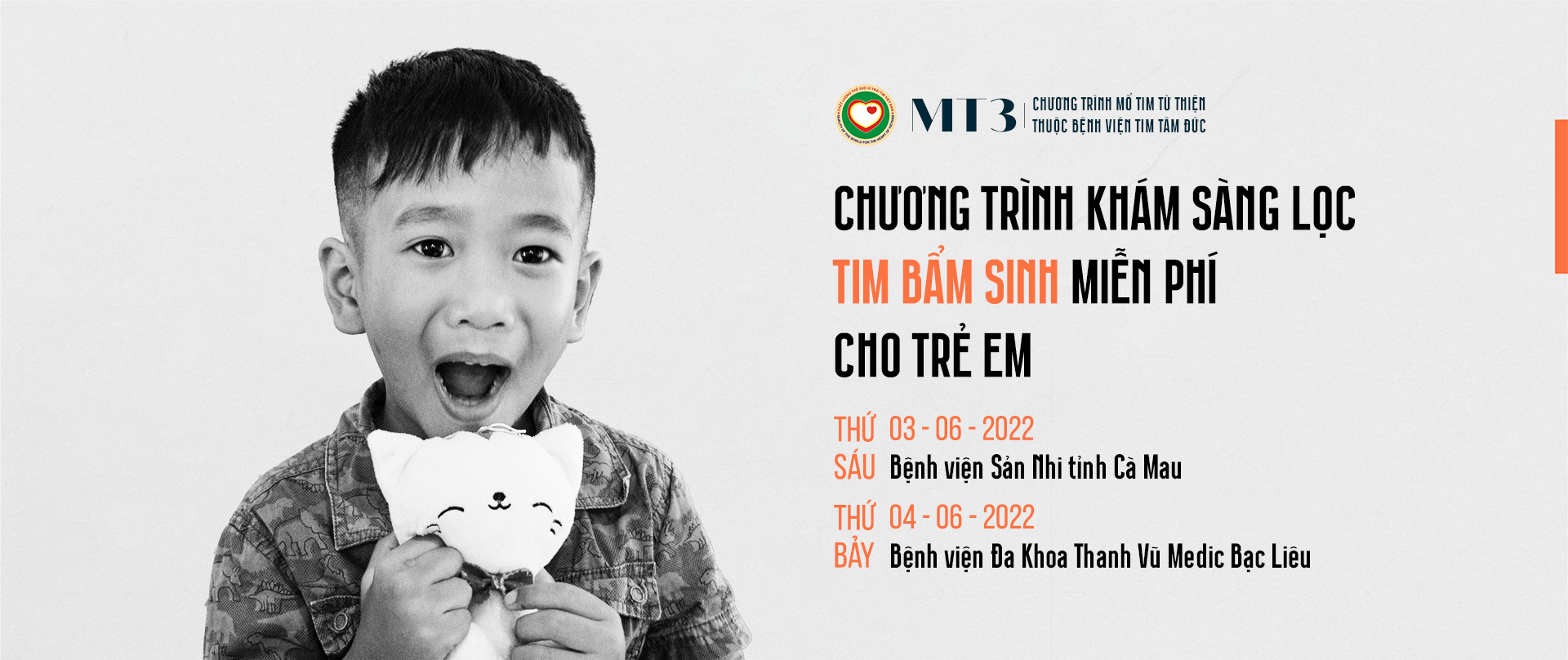 KHÁM SÀNG LỌC BỆNH TIM BẨM SINH MIỄN PHÍ CHO NGƯỜI DÂN CƯ TRÚ TẠI TỈNH CÀ MAU VÀ BẠC LIÊU