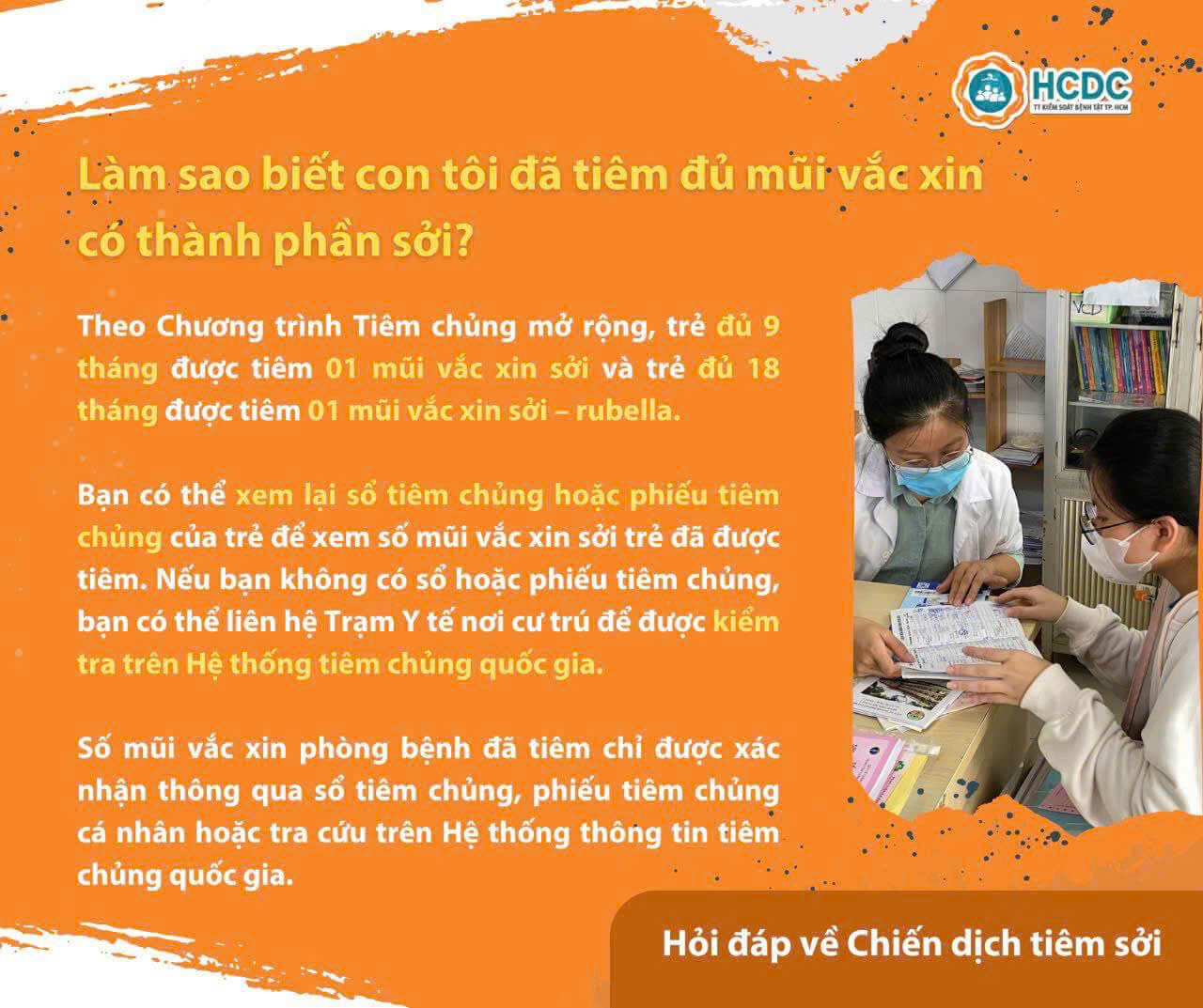 Chiến dịch tiêm vắc xin sởi của Sở Y Tế TPHCM