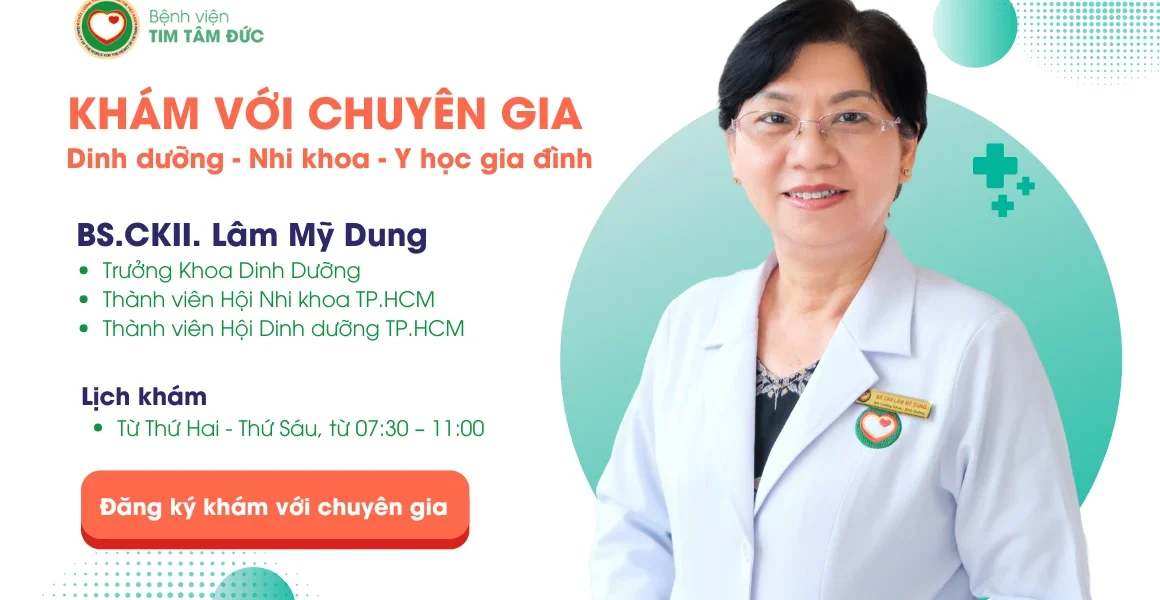 Bác sĩ Chuyên khoa 2 (BS.CKII) Lâm Mỹ Dung, Trưởng khoa Dinh dưỡng, Bệnh viện Tim Tâm Đức