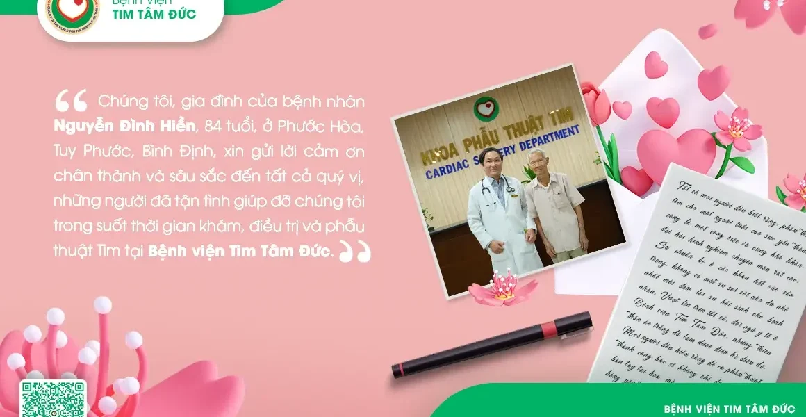 Thư Cám ơn - bệnh nhân Nguyễn Đình Hiền