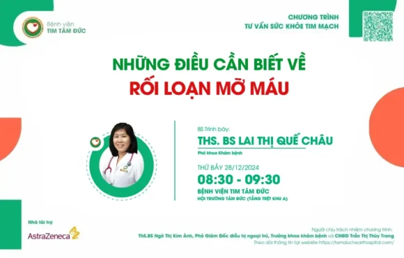 Tư vấn sức khỏe tim mạch - Tháng 12.2024 - Rối loạn mỡ máu