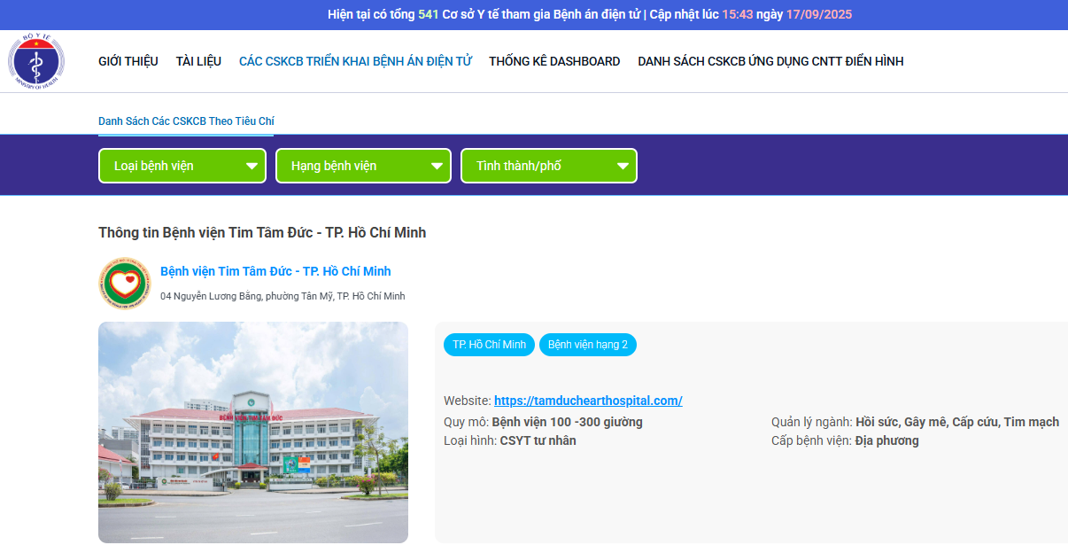 Triển khai bệnh án điện tử - ảnh chụp website Bộ Y tế